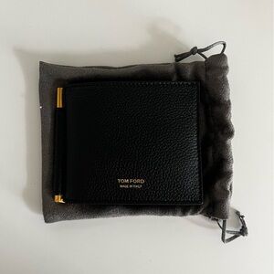 Tom Ford Black and Gold Leather Wallet